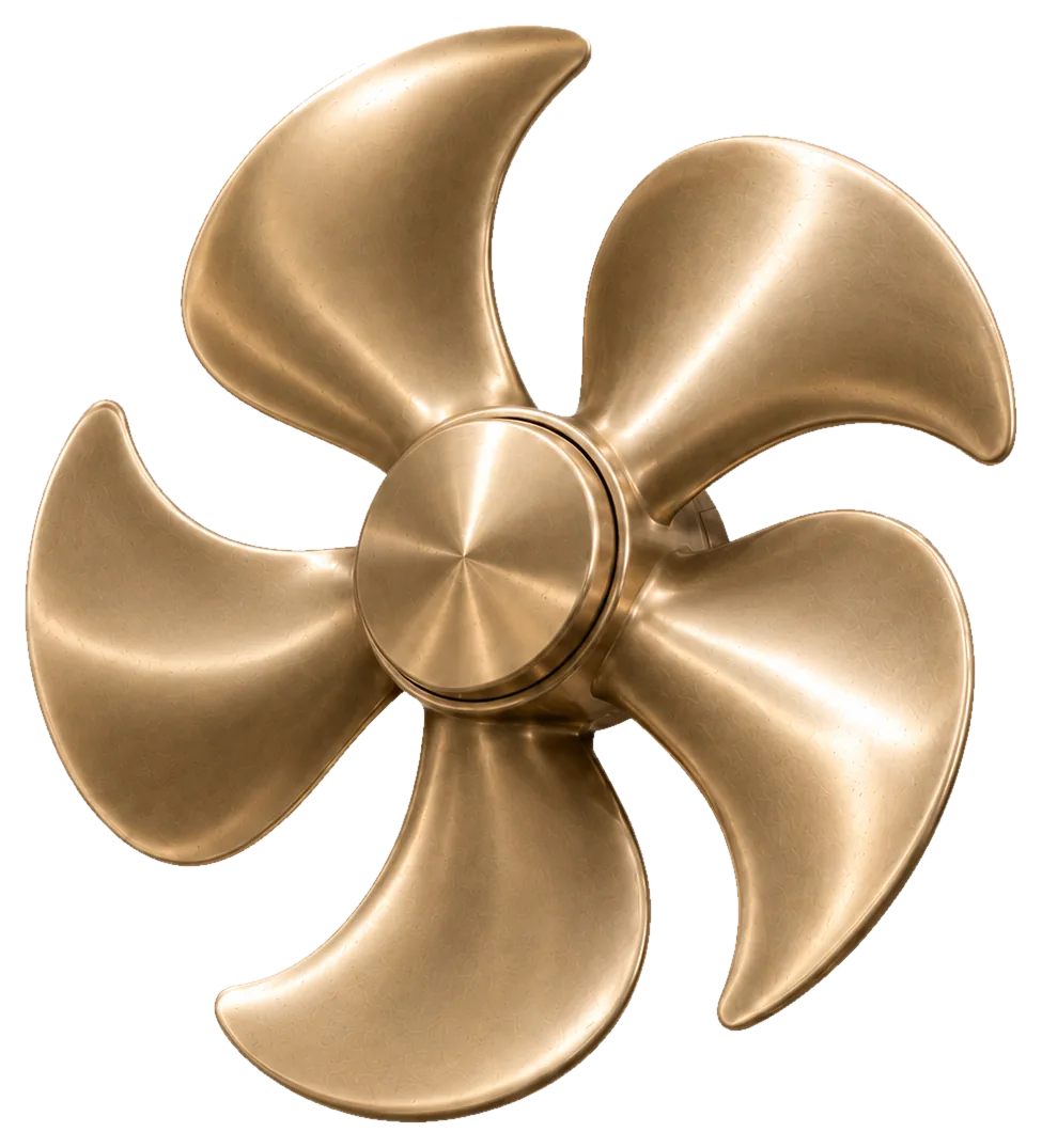 Meridian marine propeller in nickel aluminium bronze, designed around the speed your vessel really runs